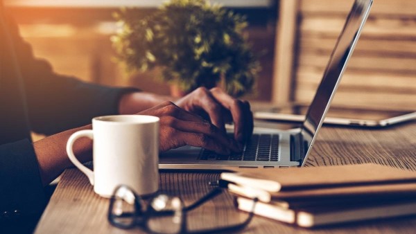 Person using laptop computer
